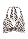 Max Mara Alberta Zebra-print Bikini Top In Brown