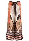 Max Mara Beachwear Blasone Printed Satin Trousers In Multicoloured 1