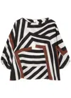 Max Mara Beachwear Camino Abstract-print Silk Blouse In Black