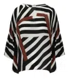 Max Mara Beachwear Camino Abstract-print Silk Blouse In Black