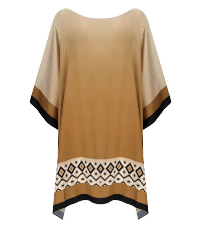 Max Mara Beachwear Canzone Beige Kaftan Dress In Brown
