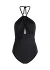 Max Mara Beachwear Chicca Twisted Swimsuit In Black
