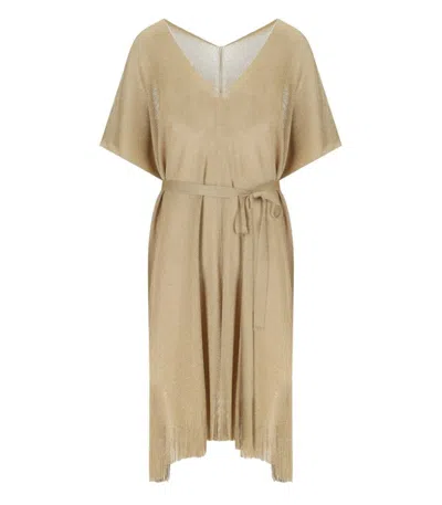 Max Mara Beachwear Donnola Gold Kimono In Neutral