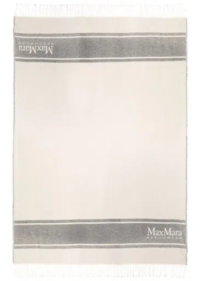 Max Mara Beachwear Logo-jacquard Fringed Cotton Towel