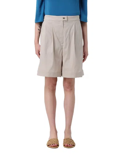 Max Mara Beachwear Medeola Tailored Shorts In Neutral