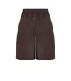 Max Mara Oliveto Poplin Shorts In Brown