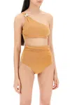 Max Mara Top Bikini Monospalla In Jersey E Lurex In Orange
