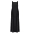 Max Mara Romea Cotton Blend Poplin Midi Dress In Black
