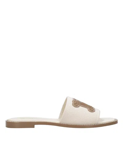 Max Mara Beachwear Sandals Cream+camel In Animal Print