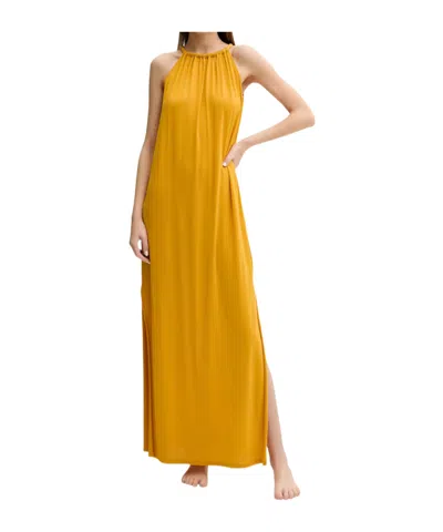 Max Mara Beachwear Sleeveless Dress In Yellow