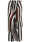 Max Mara Tropea Striped Silk Crepe De Chine Wide-leg Pants In Black