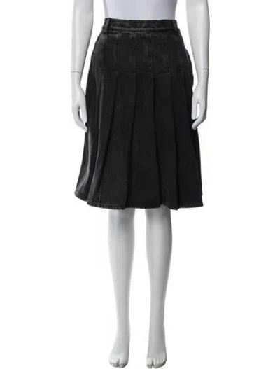 Pre-owned Max Mara Beaded Accents Midi Length Skirt In Blue