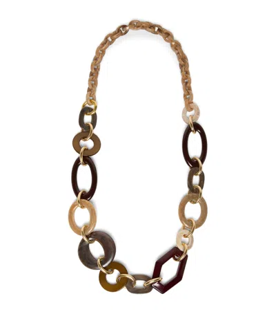 Max Mara Beaded Necklace In Brown