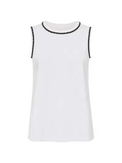 Max Mara Bead-embellished Vest Top In White