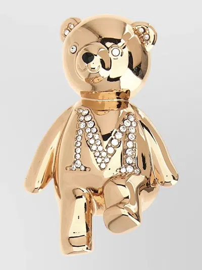 Max Mara Bear Brooch In Red