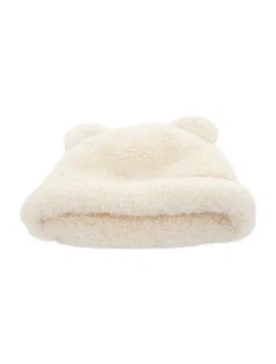 Pre-owned Max Mara Bear Ears Fur Hat In Neutral