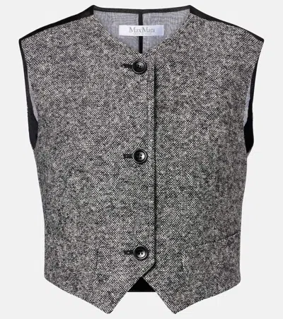 Max Mara Beato Wool And Silk Vest In Gray
