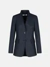 Max Mara 'beatrice' Blue Cotton Blazer