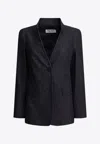 Max Mara Tailored Blazer With Structured Shoulders In Blue