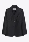 Max Mara Tailored Blazer With Structured Shoulders In Blue
