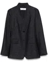 Max Mara Tailored Blazer With Structured Shoulders In Blue