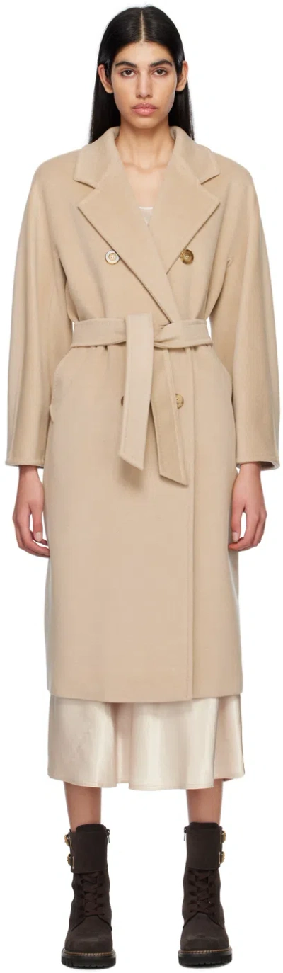 Max Mara Beige 101801 Icon Coat In 032 Sand