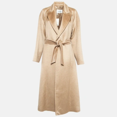 Pre-owned Max Mara Beige Alpaca Wool Belted Bormio Coat L