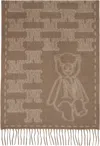 Max Mara Beige & Brown Wsteddycamel Scarf In Brown