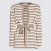 Max Mara Beige And White Cotton Gerald Knitwear