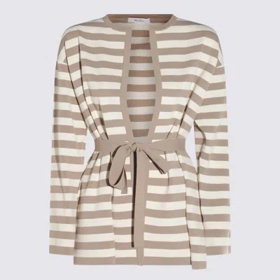 MAX MARA BEIGE AND WHITE COTTON GERALD KNITWEAR