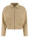 Max Mara Collared Sweatshirt With Front Pockets And Long Sleeves In Brown