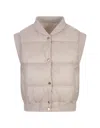 Max Mara Drip-proof Technical Canvas Crop Vest Sand In Brown