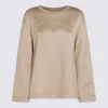 Max Mara Silk And Cotton Blend Berma Sweatshirt In Neutral