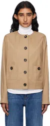 Max Mara Cotton Twill Bomber Jacket In Nude