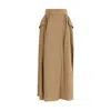 Max Mara Beige Camel Hair  Midi Women's Skirt In Brown