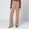 Max Mara Straight Trousers Featuring Pleated Front And Belt Loops In Neutral