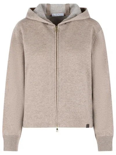 Max Mara Beige Cashmere And Virgin Wool Sweatshirt In Brown