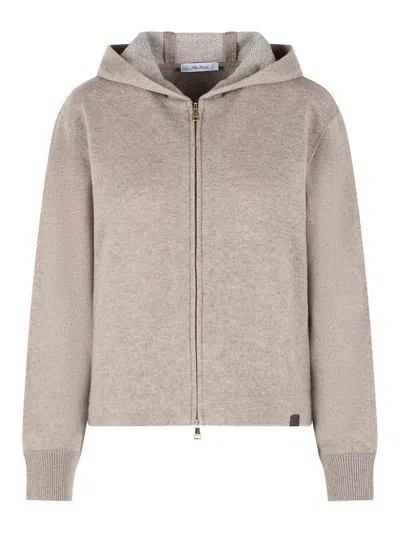 Max Mara Beige Cashmere And Virgin Wool Sweatshirt In Neutral