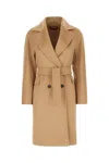 Max Mara Beige Cashmere Blend Coat In Cammello