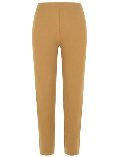 MAX MARA MAX MARA BEIGE CASHMERE BLEND TROUSERS