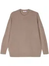 Max Mara Cable Knit Cashmere Crewneck Jumper In Beige