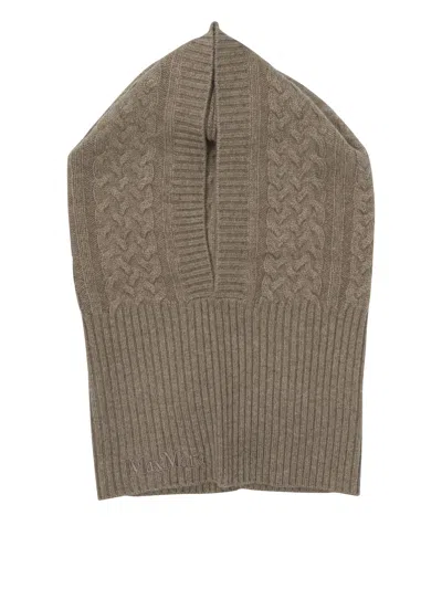 Max Mara Beige Cashmere Hat In Gray