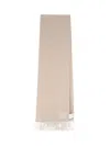 Max Mara Beige Cashmere Scarf With Logo Embroidery And Fringed Edges In Neutral