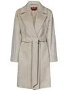 Max Mara Belted Long In Neutrals