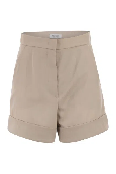 Max Mara Beige Celebre Wool Shorts In Neutral