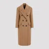 Max Mara Certo Double-breasted Long Coat In Nude & Neutrals