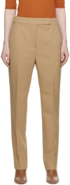 Max Mara Cappuccino Viscose Blend Polis Pant Beige  Donna 42 In 002 Camel