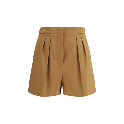 Max Mara Beige Cotton Bermuda Shorts In Brown