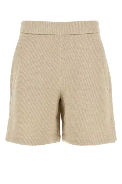 MAX MARA BEIGE COTTON BLEND LIBIA SHORTS