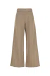 Max Mara Wide-leg Pant In Cotton Blend With Lurex In Beige